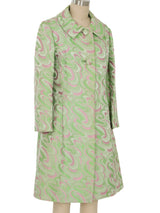 1960s Pastel Swirl Brocade Coat Outerwear arcadeshops.com