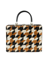 Houndstooth Wicker Box Bag Bag arcadeshops.com