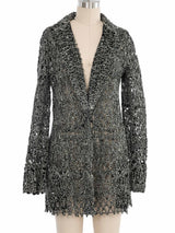 Gianfranco Ferre Roped Open Front Lace Jacket Jacket arcadeshops.com