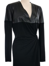 Jean Paul Gaultier Leather Shoulder Wrap Dress Dress arcadeshops.com