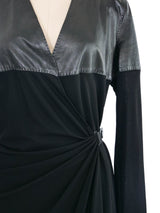 Jean Paul Gaultier Leather Shoulder Wrap Dress Dress arcadeshops.com