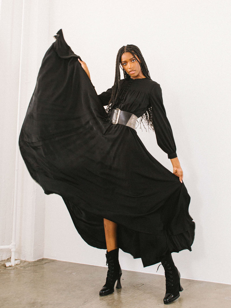 1970s Oscar de la Renta Black Jersey Gown 1970s Oscar de la Renta Black Jersey Gown