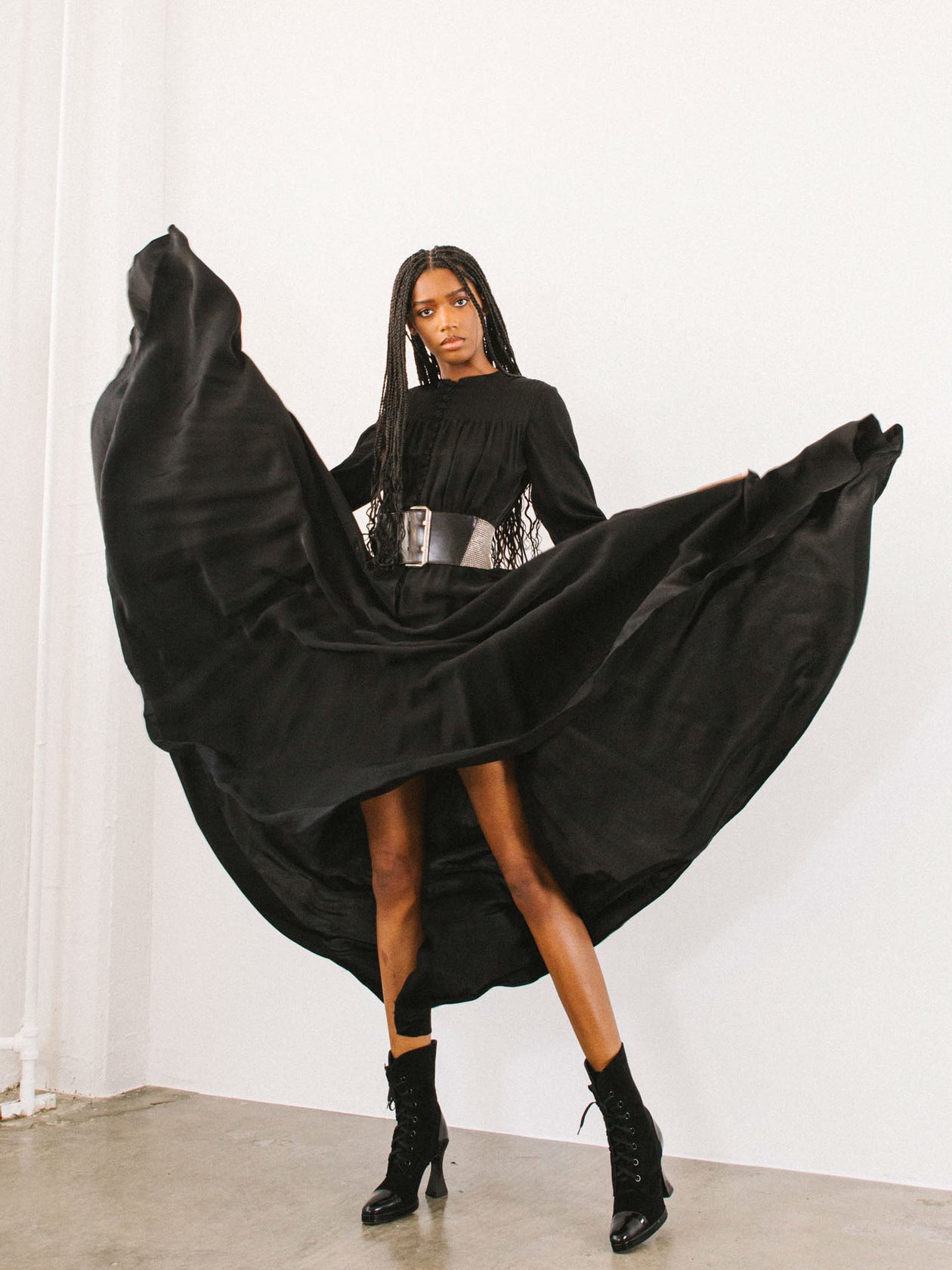 1970s Oscar de la Renta Black Jersey Gown