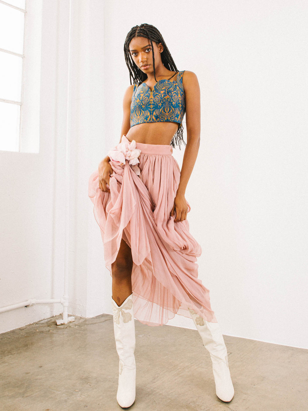 スカート DOLCE & GABBANA 'Rachel' skirt Pink ピンクのウィメンズ ミディスカート Rachel ツイード