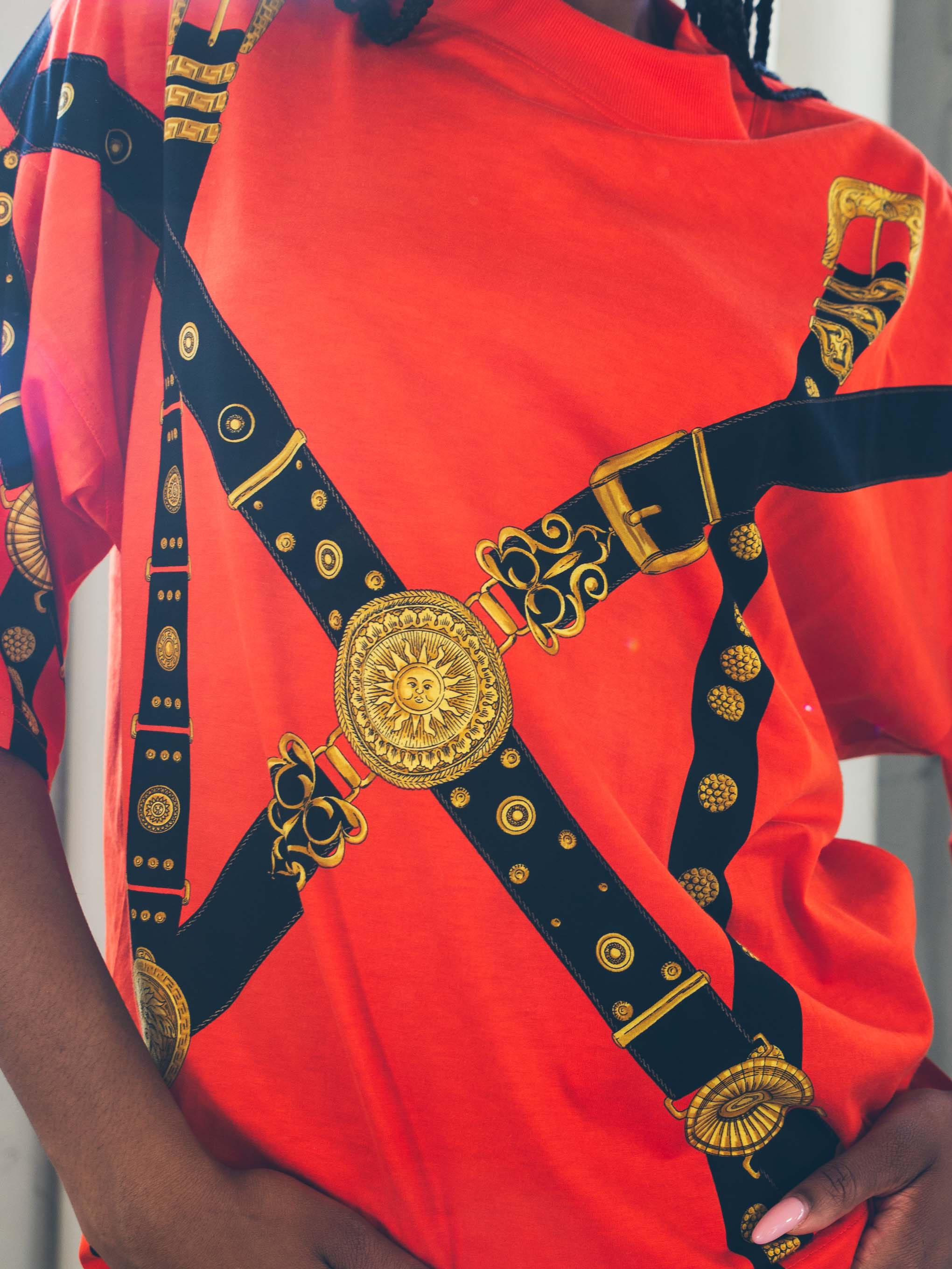 1993 Gianni Versace Harness Printed Tee