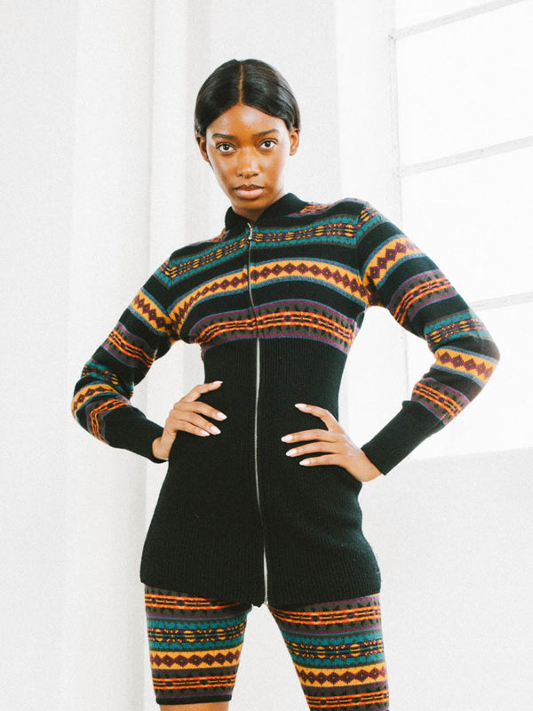 Junior Gaultier Striped Intarsia Knit Mini Dress Dress arcadeshops.com
