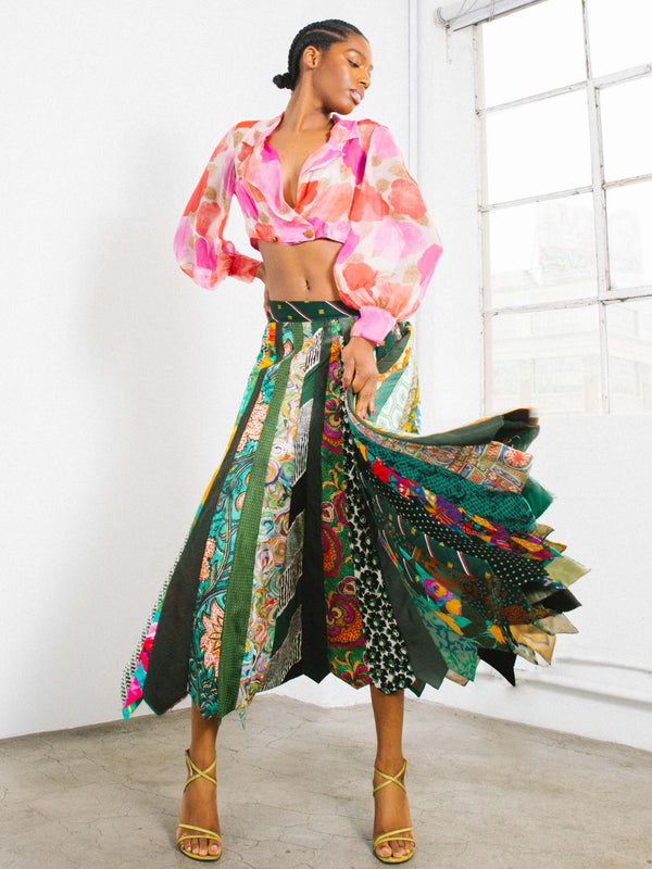 Reworked Tie Midi Skirt Bottom arcadeshops.com
