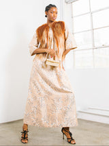 1970s Thai Silk Floral Motif Caftan Dress arcadeshops.com