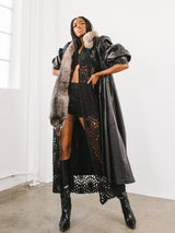 Full Fox Leather Duster Coat Outerwear arcadeshops.com