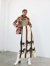 1970s Horse Printed Maxi Skirt Bottom arcadeshops.com