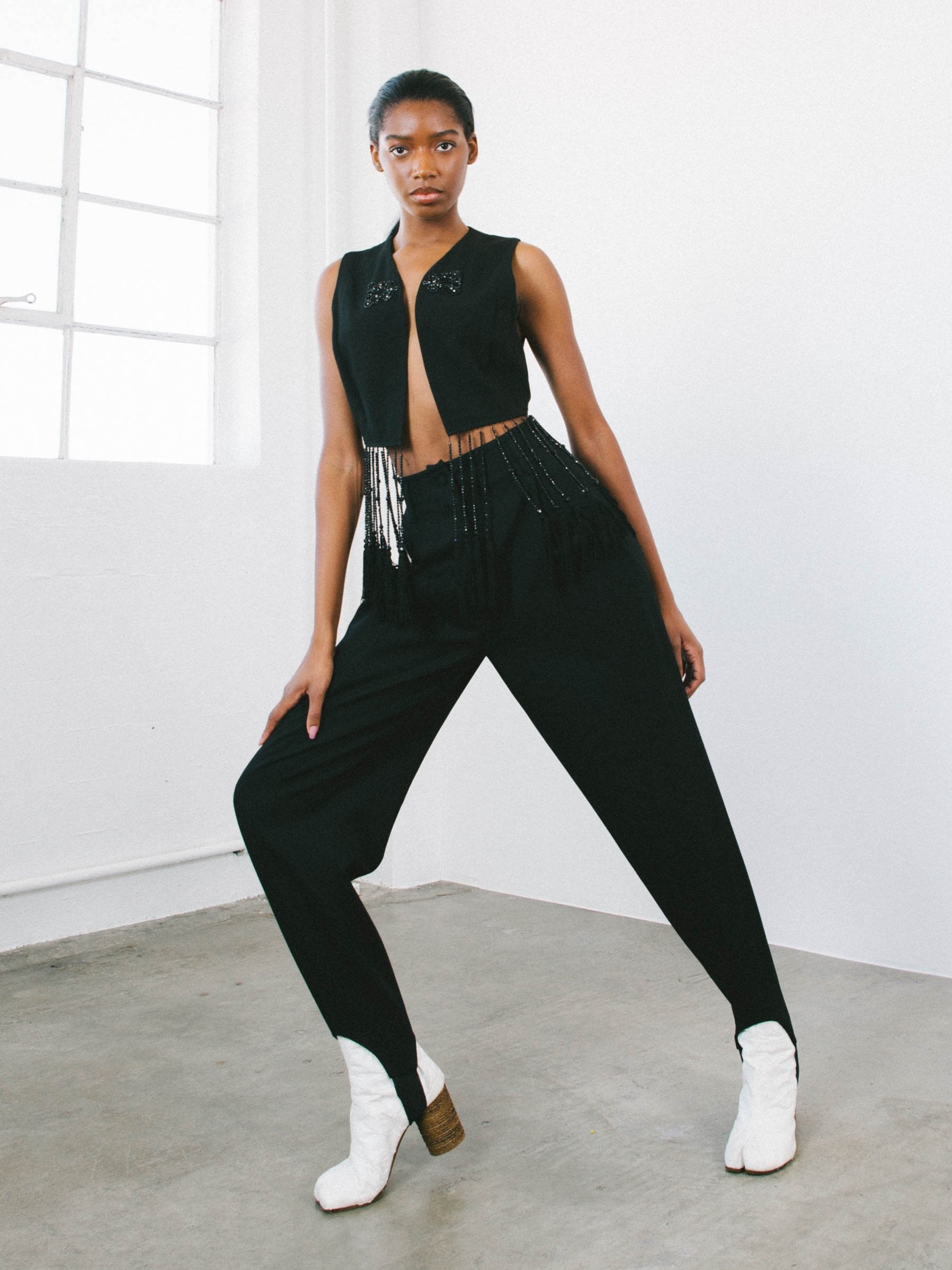 パンツ JeanPaul GAULTIER FW25 PANTS WITH STIRRUP (TR003 W00200) 2000s Jean Paul Gaultier High Waist Stirrup Trousers