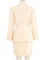 Thierry Mugler Cream Tailored Woven Skirt Suit