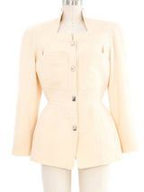 Thierry Mugler Cream Tailored Woven Skirt Suit