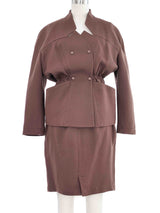 Thierry Mugler Tailored Chocolate Skirt Suit