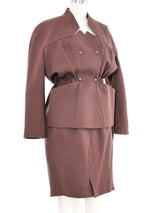 Thierry Mugler Tailored Chocolate Skirt Suit