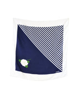 Valentino Navy Striped Silk Scarf Accessory arcadeshops.com