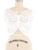 Antique Lace Trimmed Cotton Corset Cover Top arcadeshops.com