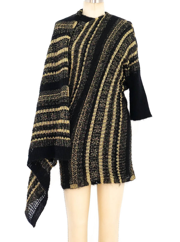 Junya Watanabe Metallic Stripe Wrap Sweater Top arcadeshops.com