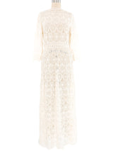 Cream Mandala Lace Crochet Maxi Dress Dress arcadeshops.com