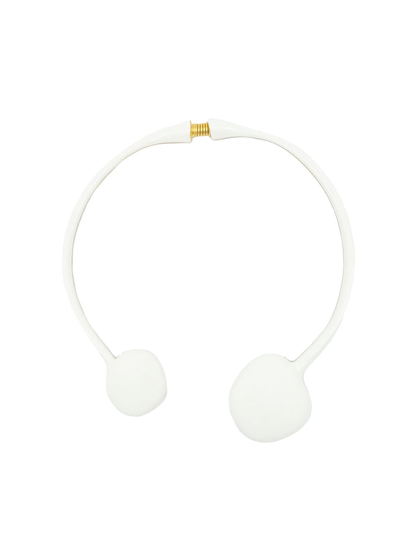 Kenneth Jay Lane Ivory Enamel Hinged Collar