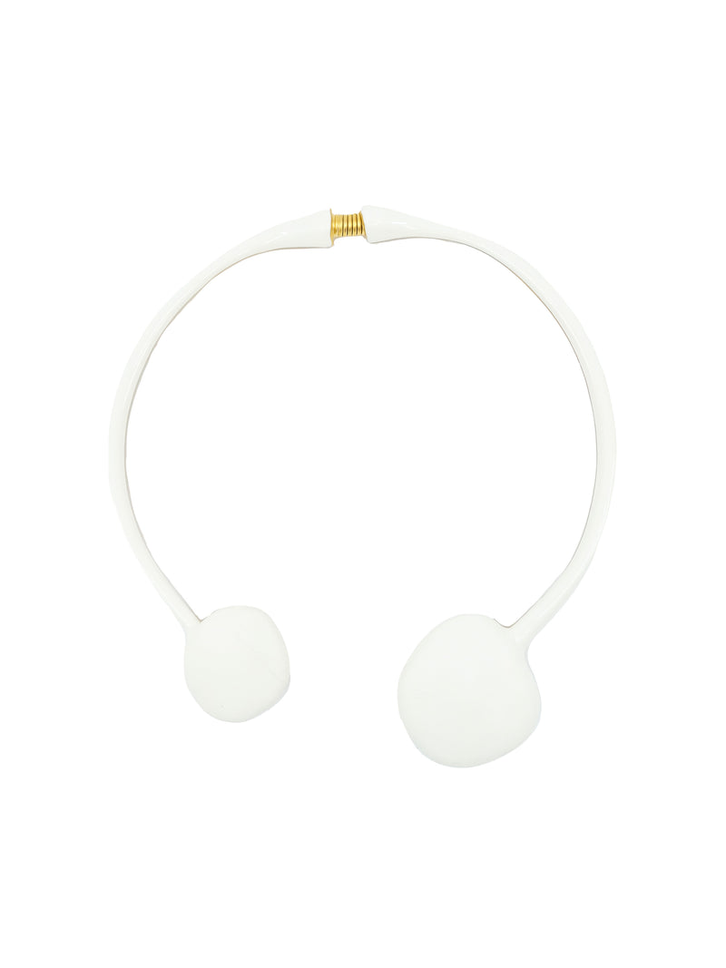 Kenneth Jay Lane Ivory Enamel Hinged Collar