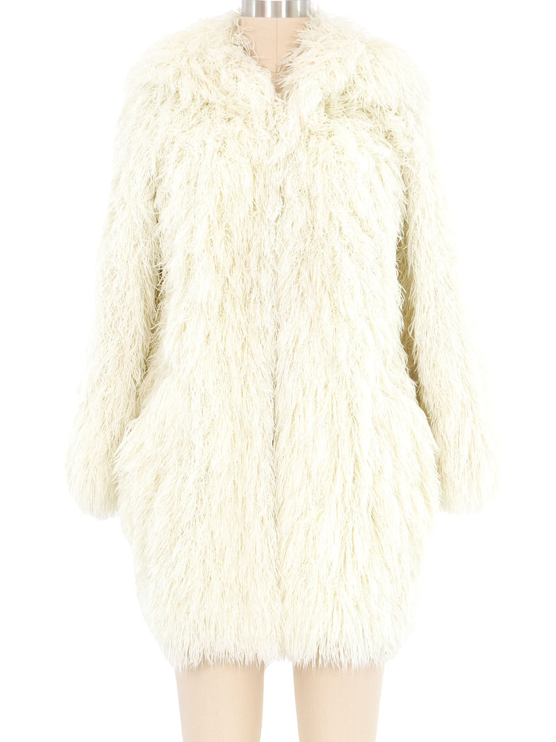 Ivory Yarn Shag Jacket Jacket arcadeshops.com