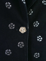 Chanel Black Denim Flower Painted Jacket Jacket arcadeshops.com