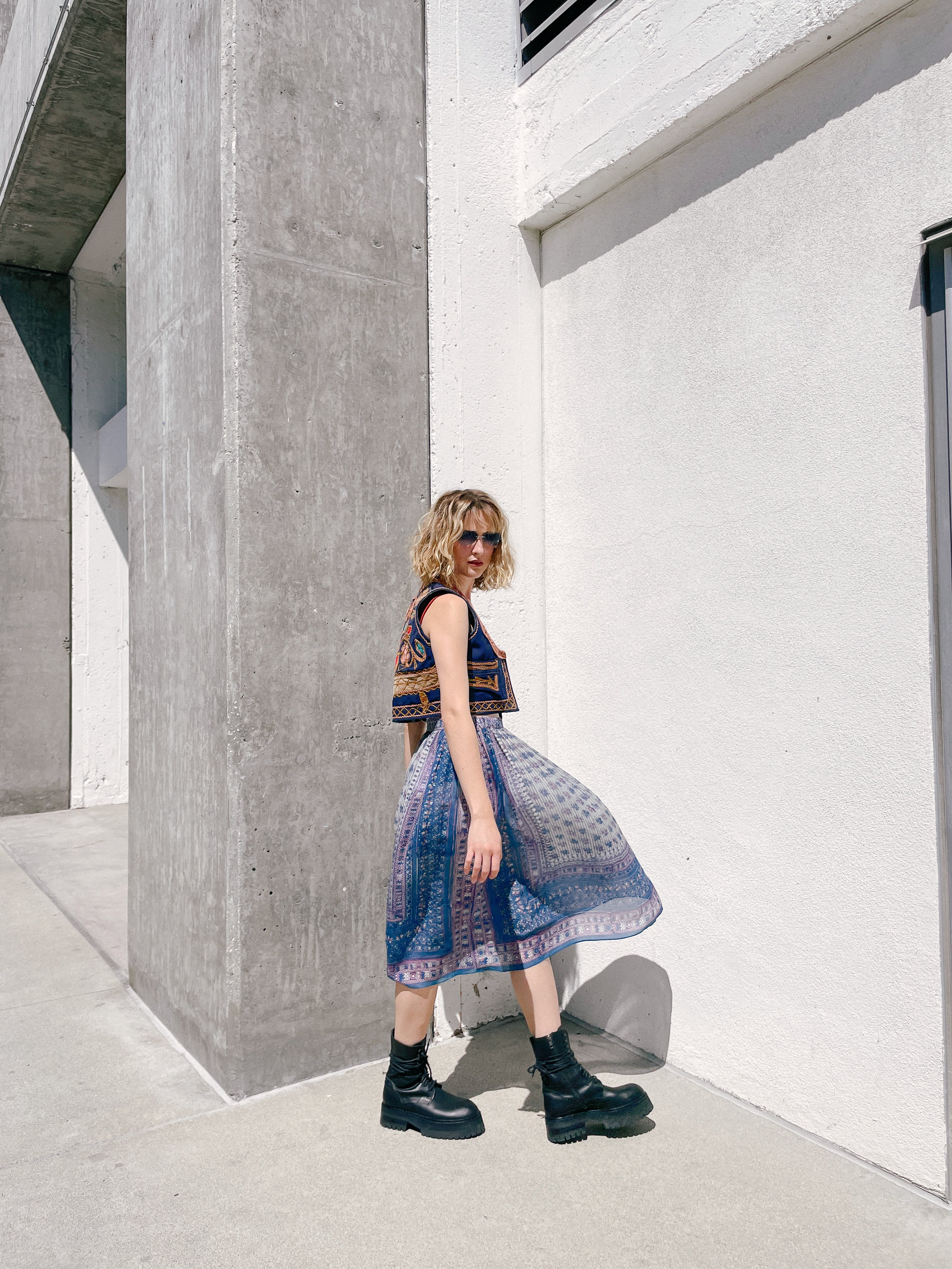 Turkish Applique Cropped Vest