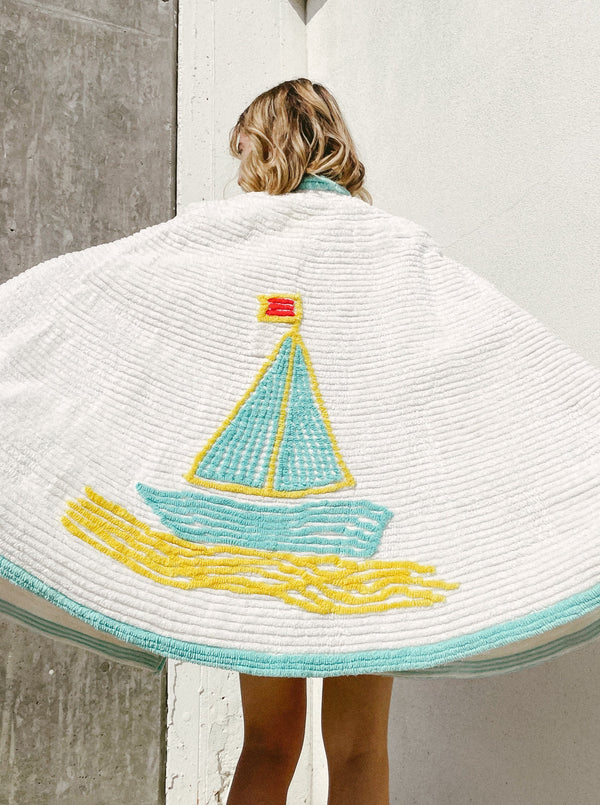 Chenille Terry Cloth Nautical Cape Jacket arcadeshops.com
