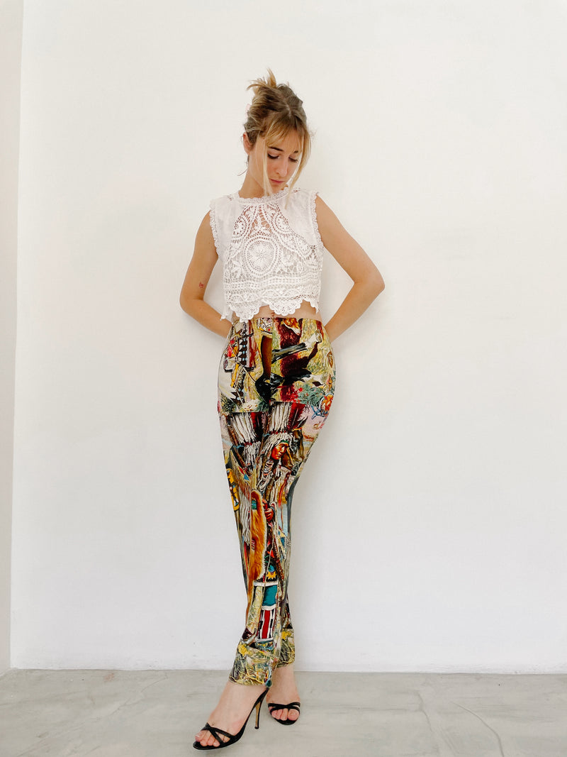 Hermes Les Cheyennes Printed Silk Trousers Bottom arcadeshops.com