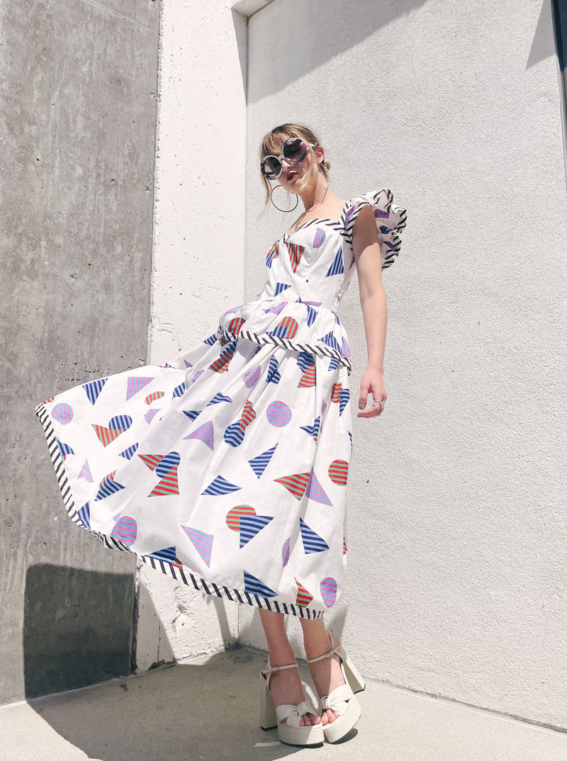 Victor Costa Geometric Print Dress Dress arcadeshops.com
