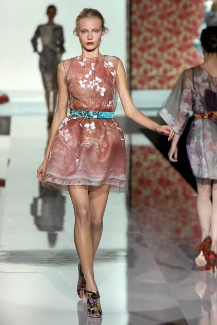 2008 Dolce & Gabbana Hand Painted Floral Silk Organza Dress Dress arcadeshops.com