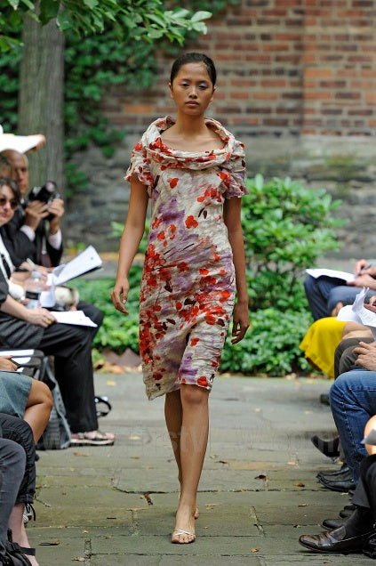 2012 Yeohlee Floral Burnout Cowl Neck Dress