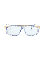 Cazal Blue Striated Crystal and Goldtone Sunglasses Accessory arcadeshops.com