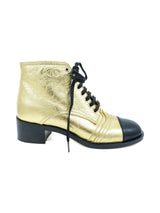 2018 Chanel Metallic Cap Toe Boots, 36.5 Accessory arcadeshops.com
