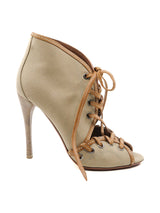 Alaia Laced Canvas Heeled Sandal, 36 Accessory arcadeshops.com