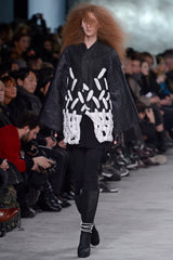 2013 Rick Owens Black Suede and White Padded Accent Jacket Jacket arcadeshops.com
