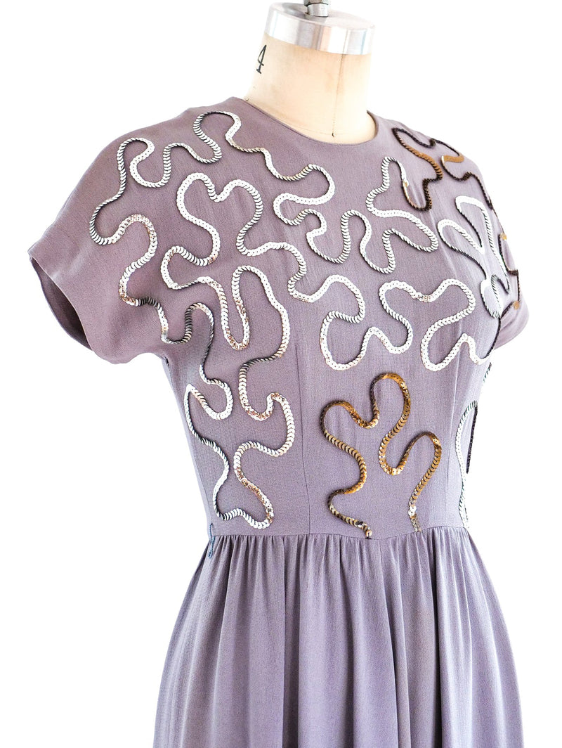 1940's Soutache Sequin Dress Dress arcadeshops.com