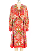 1960's Printed Silk Dress Dress arcadeshops.com