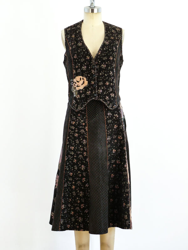 1970's Roberto Cavalli Printed Suede Ensemble Suit arcadeshops.com