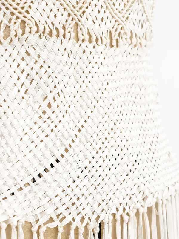 1970's Macrame Fringe Tank Top Top arcadeshops.com