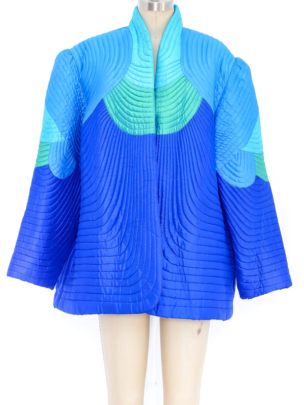 Iridescent Quilted Thai Silk Jacket Jacket arcadeshops.com