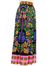 Psychedelic Floral Printed Skirt Bottom arcadeshops.com