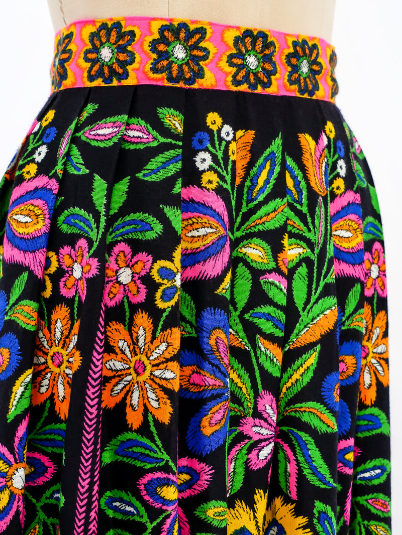 Psychedelic Floral Printed Skirt Bottom arcadeshops.com