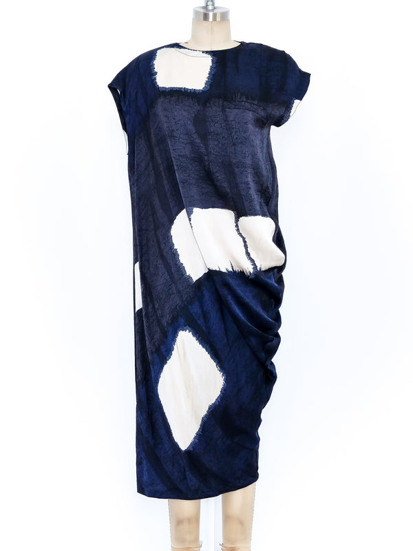 Gianni Versace Printed Silk Asymmetrical Dress Dress arcadeshops.com