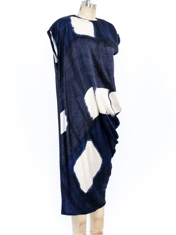Gianni Versace Printed Silk Asymmetrical Dress