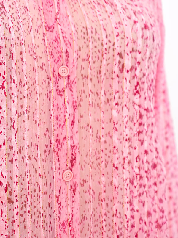 Animal Printed Ruffled Chiffon Blouse Top arcadeshops.com