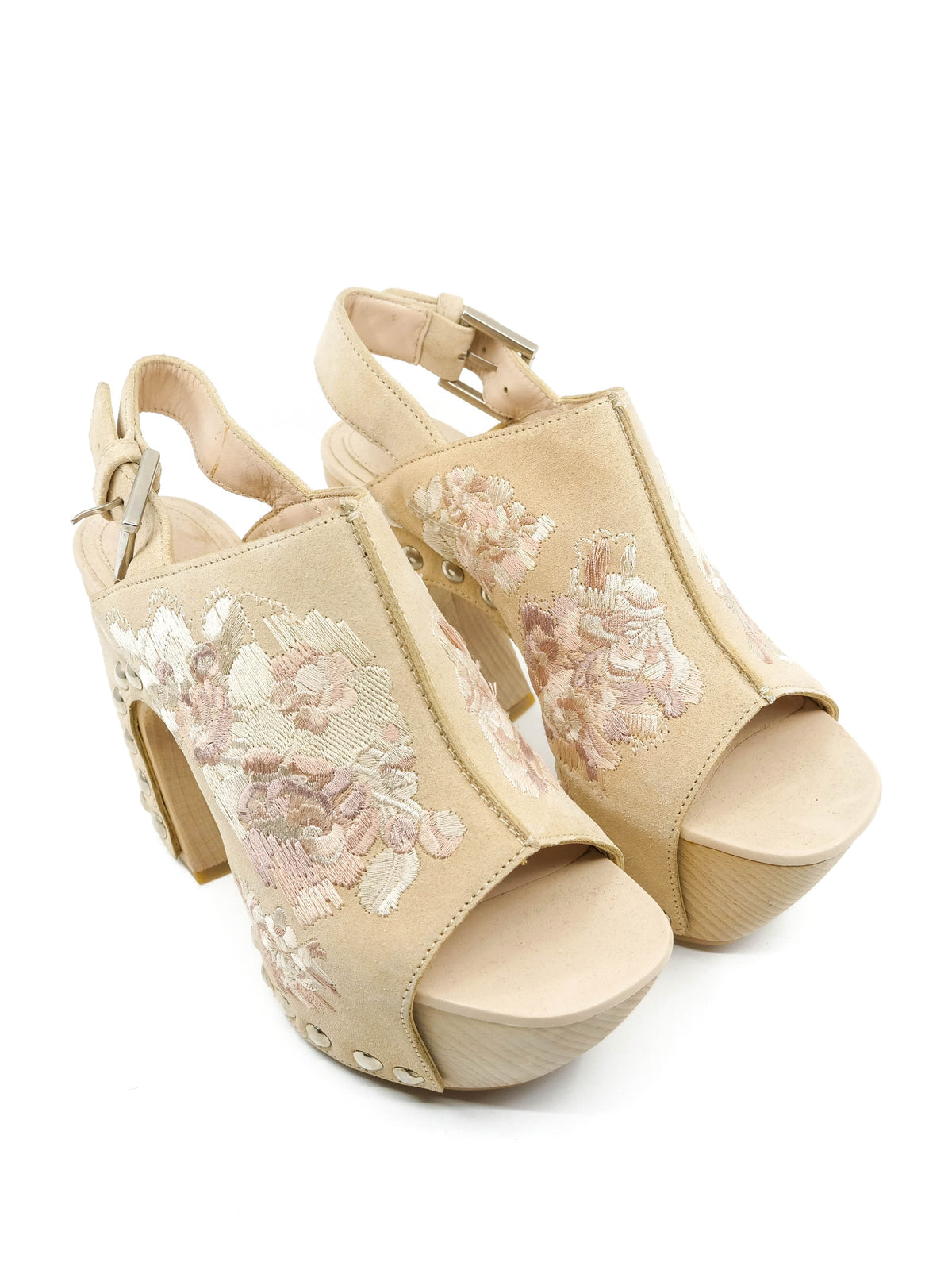 Alexander McQueen Floral Embroidered Armadillo Sandals