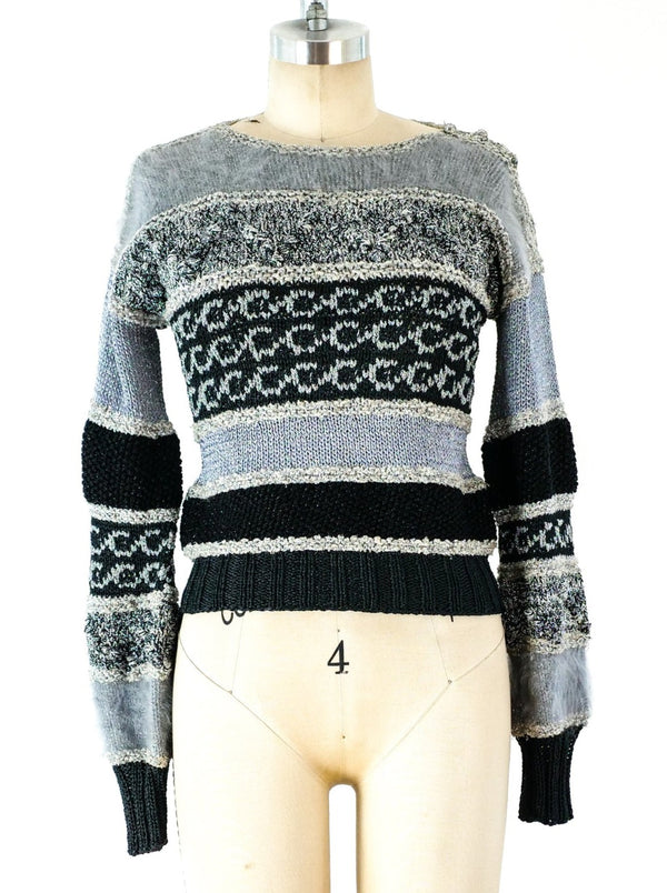 Angora and Lurex Hand Knit Sweater Top arcadeshops.com