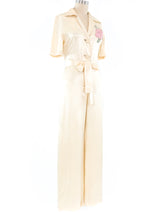 Ivory Satin Jumpsuit Jumpsuit arcadeshops.com